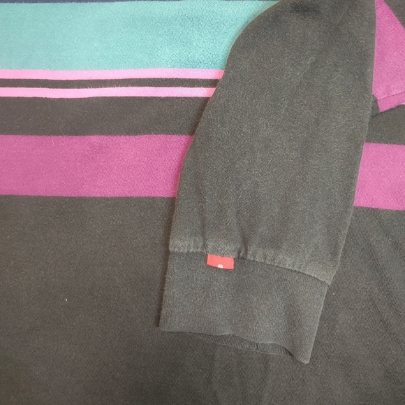 Black Purple & Teal Long Sleeve Cotton T Shirt From Levi's Red Tab| Medium - Picture 7 of 9